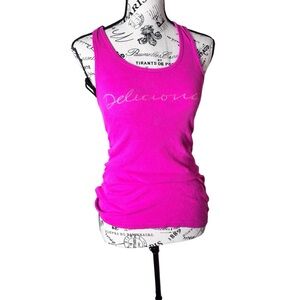 Delicious Pink Fitted Sleeveless Tank Top